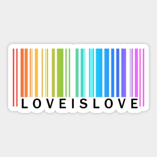 Love is Love - LGBT Pride rainbow barcode (just text) Sticker